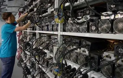 An overview of a modern mining farm emphasizing legal compliance