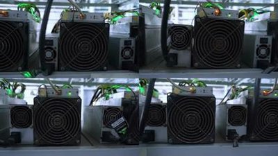 Cutting-edge Bitcoin Mining Rig in Operation