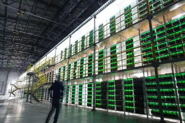 Close-up of a powerful ASIC miner running at full capacity.